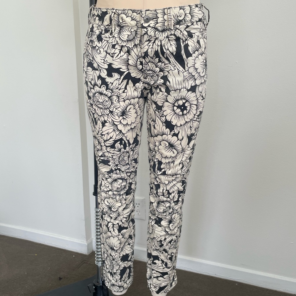 G-Star Raw Womens Mid Rise Boyfriend Graphic Floral Print Pants size 27
